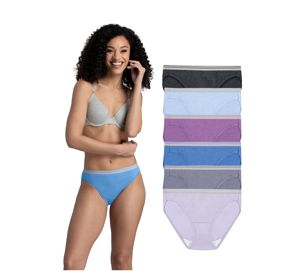 Women's Heather Bikini Underwear, 6-Pack, Sizes S-2XL