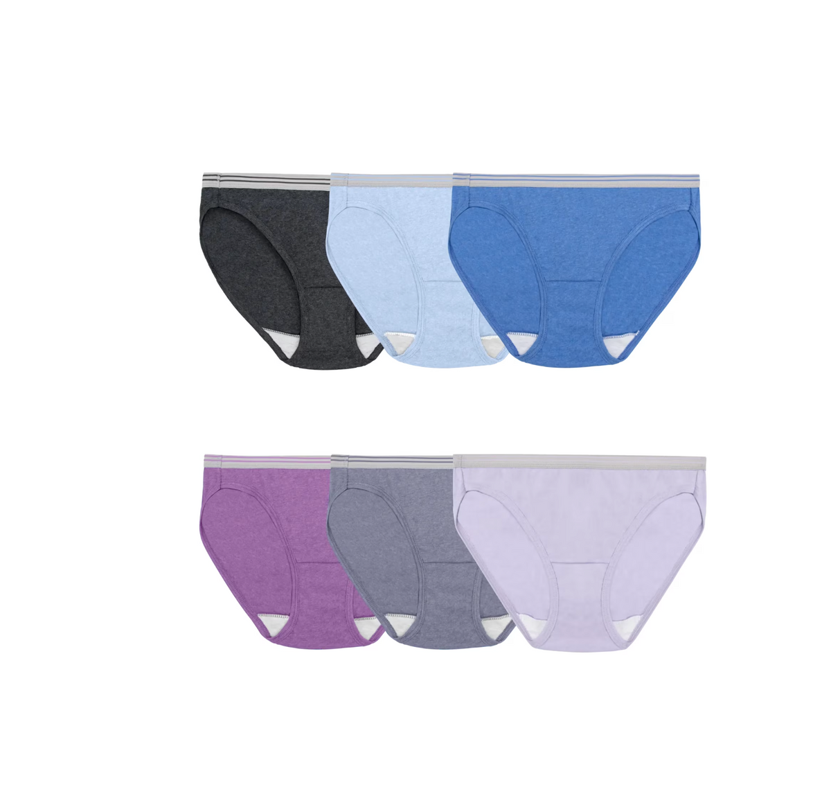 Women's Heather Bikini Underwear, 6-Pack, Sizes S-2XL