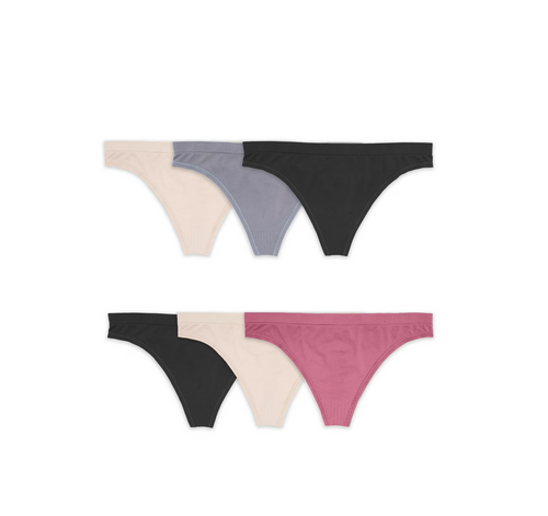 Seamless Underwear, No Show Panties, Multiple Styles, 4‑Way Stretch, 6-Pack, Sizes S-2XL